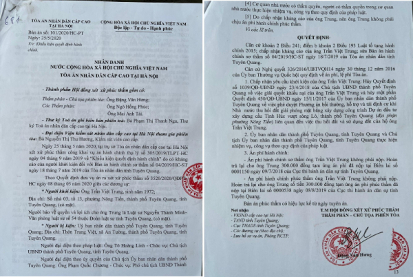 Bài 4: UBND thành phố Tuyên Quang đã thực hiện quyết định buộc thi hành án của TAND tỉnh Tuyên Quang như thế nào?