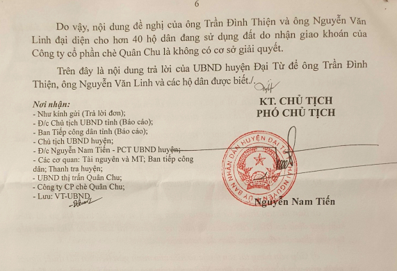 Thái Nguyên: Hàng chục hộ dân được giao khoán đất nông trường đề nghị được giải quyết thấu tình đạt lý -0