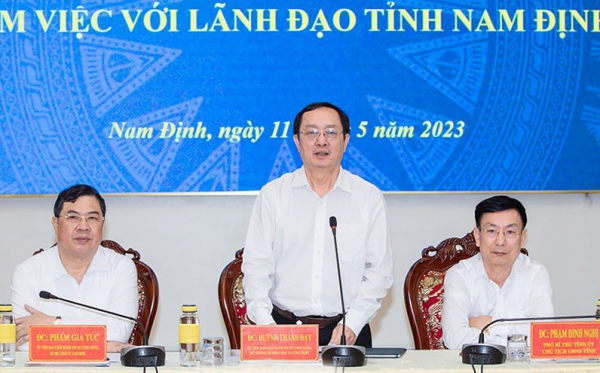 Bộ trưởng Bộ Khoa học và Công nghệ làm việc tại tỉnh Nam Định -0