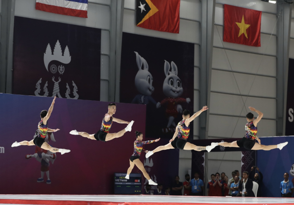 SEA Games 32: Aerobic Việt Nam giành trọn bộ 5/5 huy chương vàng -0