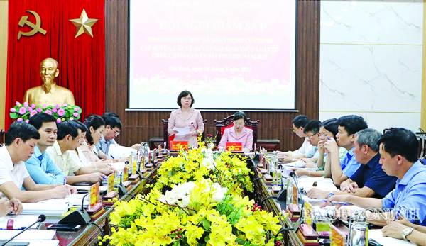 Đoàn giám sát của Thường trực HĐND tỉnh làm việc với huyện Lương Tài về tình hình tổ chức và hoạt động của HĐND huyện, HĐND cấp xã, tháng 6.2023 	Nguồn: Báo Bắc Ninh