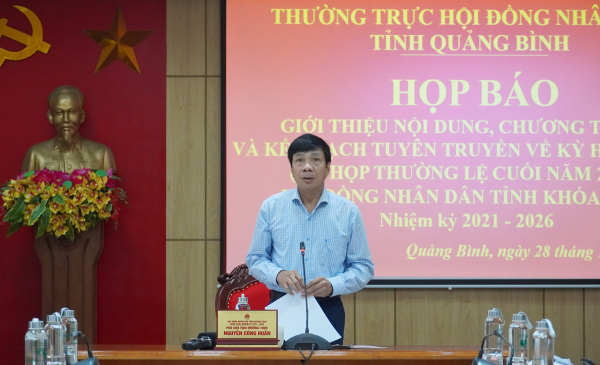 Quảng Bình: Thông tin về kỳ họp thứ 12, HĐND tỉnh khóa XVIII  -0
