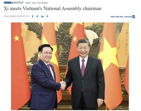 Báo chí chính thống của Trung Quốc đưa tin về chuyến thăm của Chủ tịch Quốc hội -0