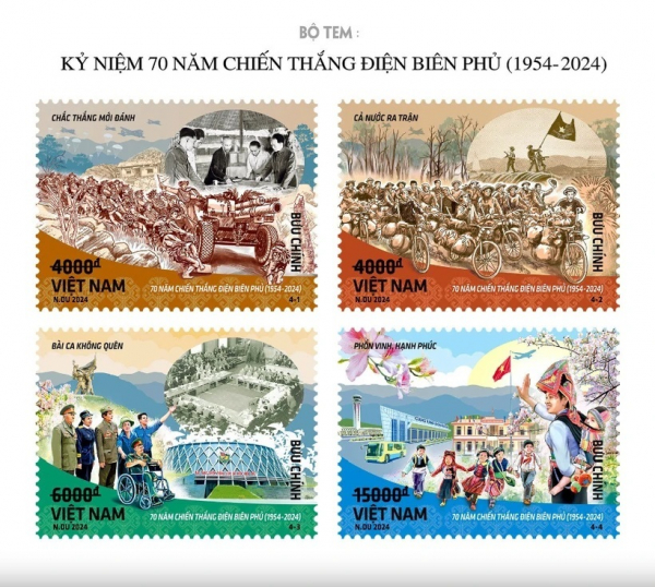 Khắc họa 70 năm Chiến thắng Điện Biên Phủ qua tem bưu chính -0