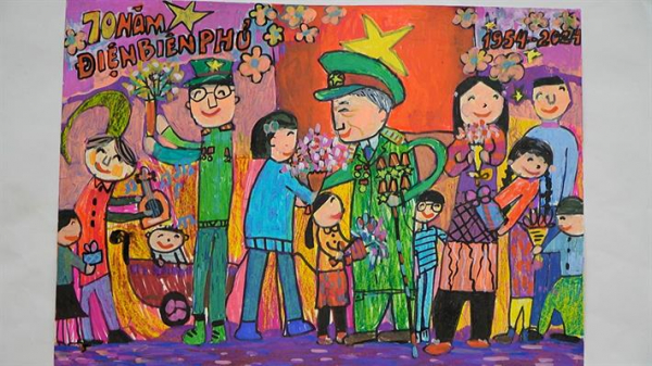 Hơn 420.000 tác phẩm dự thi vẽ tranh kỷ niệm 70 năm chiến thắng Điện Biên Phủ -0