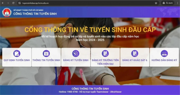 TP. Hồ Chí Minh: Mở cổng đăng ký tuyển sinh đầu cấp từ hôm nay  -0