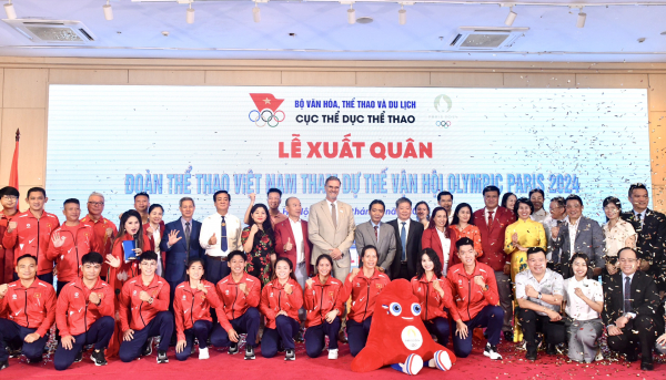 Lễ xuất quân Đoàn thể thao Việt Nam dự Olympic Paris 2024 -0