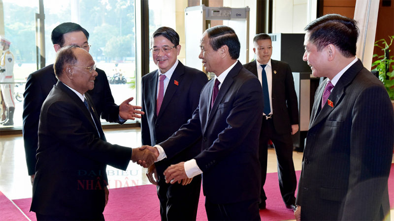 Chủ tịch Quốc hội Vương Đình Huệ đón, hội đàm với Chủ tịch Quốc hội Vương quốc Campuchia