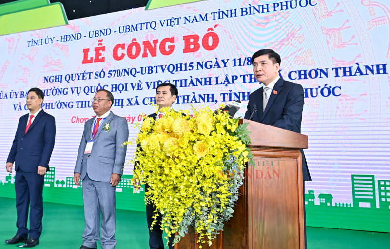 Chủ tịch Quốc hội Vương Đình Huệ mong thị xã Chơn Thành “có khát vọng lớn, tầm nhìn xa” -0