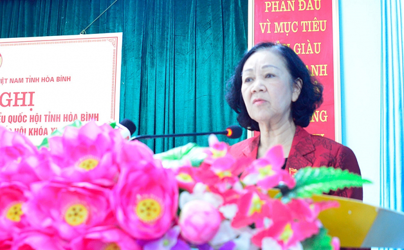 Ủy viên Bộ Chính trị, Trưởng Ban Tổ chức Trung ương Trương Thị Mai TXCT tại huyện Mai Châu (Hòa Bình) trước Kỳ họp thứ 4, Quốc hội Khoá XV -0