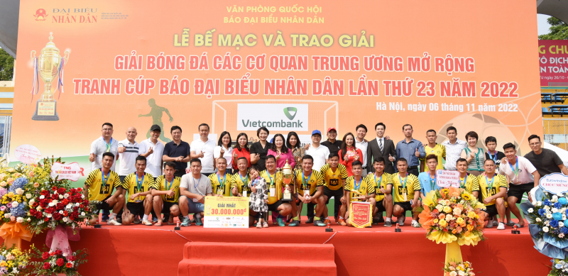 Lễ Bế mạc và trao giải Giải bóng đá các cơ quan Trung ương mở rộng tranh Cúp Báo Đại biểu Nhân dân lần thứ 23 -4
