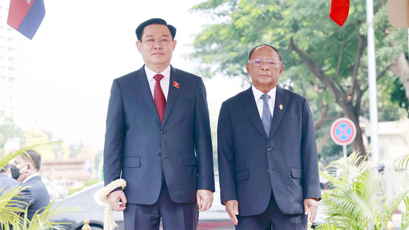 Một số hình ảnh Lễ đón Chủ tịch Quốc hội Vương Đình Huệ thăm chính thức Vương quốc Campuchia -1