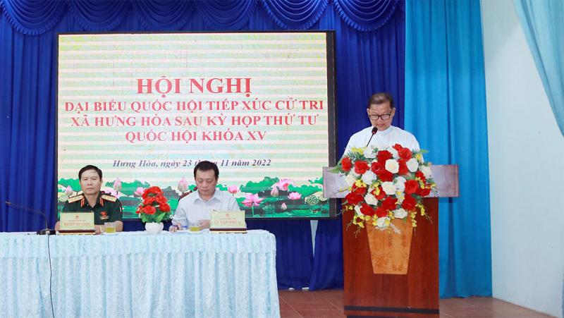 Thượng tướng Nguyễn Tân Cương tiếp xúc cử tri tại xã Hưng Hoà, huyện Bàu Bàng, tỉnh Bình Dương -2