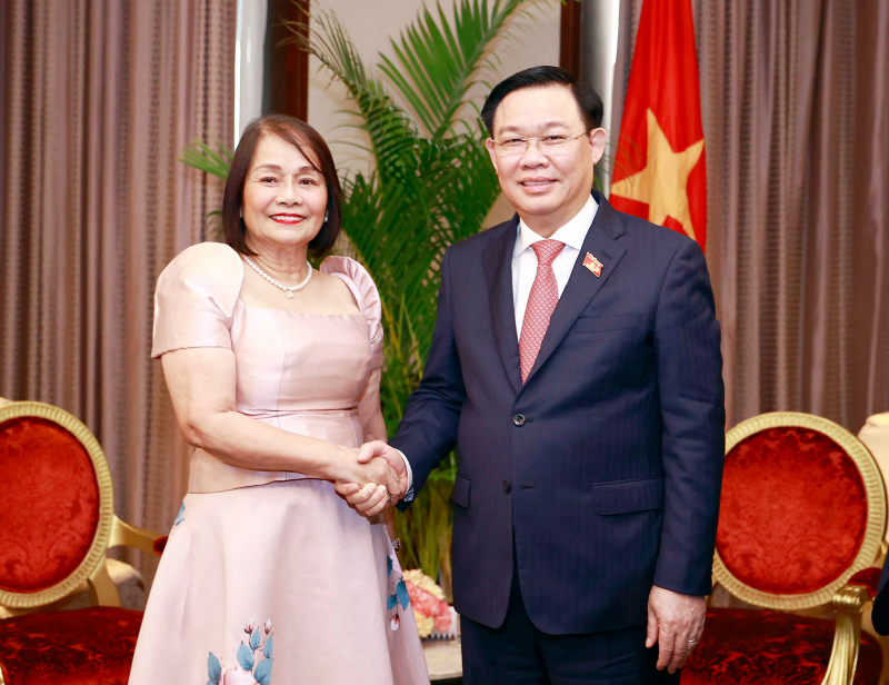 Chủ tịch Quốc hội Vương Đình Huệ tiếp Thống đốc tỉnh Davao Oriental, Philippines -0
