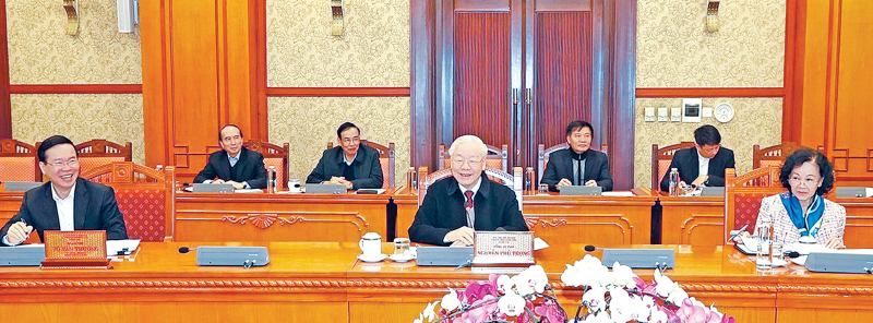 Tổng Bí thư Nguyễn Phú Trọng chủ trì họp Ban Bí thư đánh giá tình hình thực hiện Chỉ thị số 19-CT/TW về tổ chức Tết Quý Mão 2023 -0