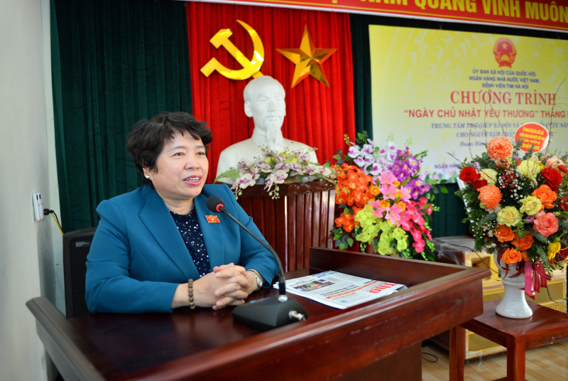 Chủ nhiệm Uỷ ban Xã hội Nguyễn Thuý Anh phát biểu