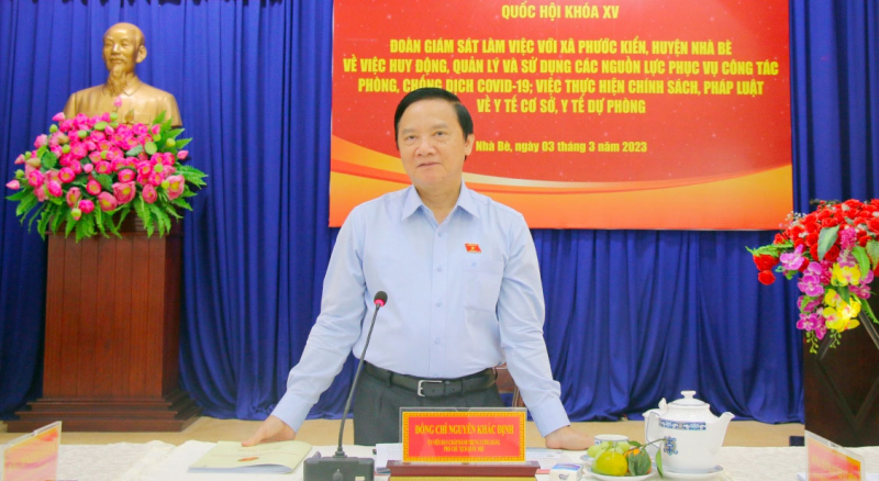Phó Chủ tịch Quốc hội Nguyễn Khắc Định chủ trì làm việc với UBND huyện Nhà Bè, TP. Hồ Chí Minh -0