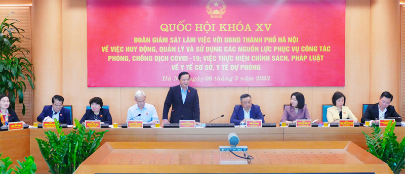 Phó Chủ tịch Quốc hội Nguyễn Khắc Định làm việc với UBND TP Hà Nội -0