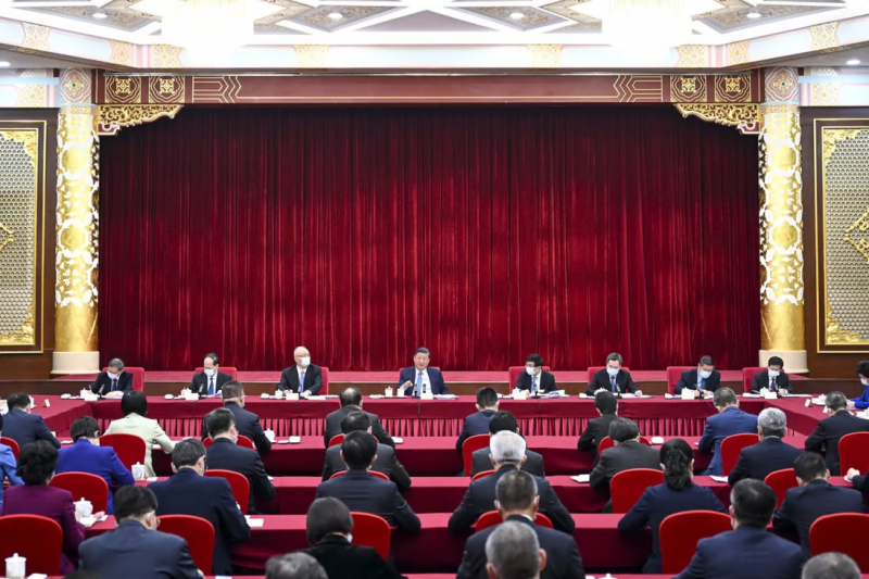 Chủ tịch Trung Quốc Tập Cận Bình phát biểu tại cuộc họp của CPPCC và các doanh nghiệp tư nhân hôm 6.3 - Tân Hoa Xã