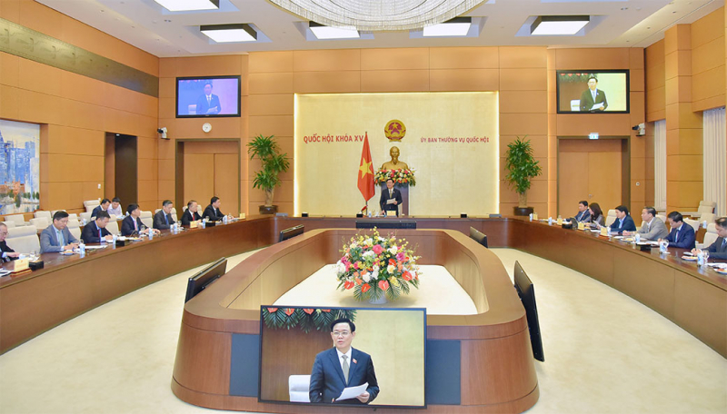 Chủ tịch Quốc hội Vương Đình Huệ tiếp các đại sứ, trưởng cơ quan đại diện Việt Nam ở nước ngoài -1