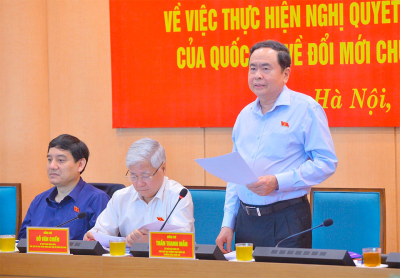 Phó Chủ tịch Thường trực Quốc hội Trần Thanh Mẫn chủ trì cuộc làm việc với UBND TP. Hà Nội -0