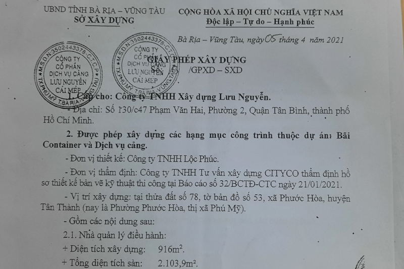 Đoàn ĐBQH tỉnh đề nghị cung cấp thông tin việc cấp phép xây dựng cho dự án bãi container của Công ty Lưu Nguyễn -0