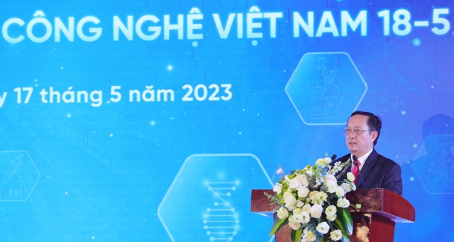 Bộ trưởng Bộ Khoa học và Công nghệ Huỳnh Thành Đạt phát biểu khai mạc buổi lễ