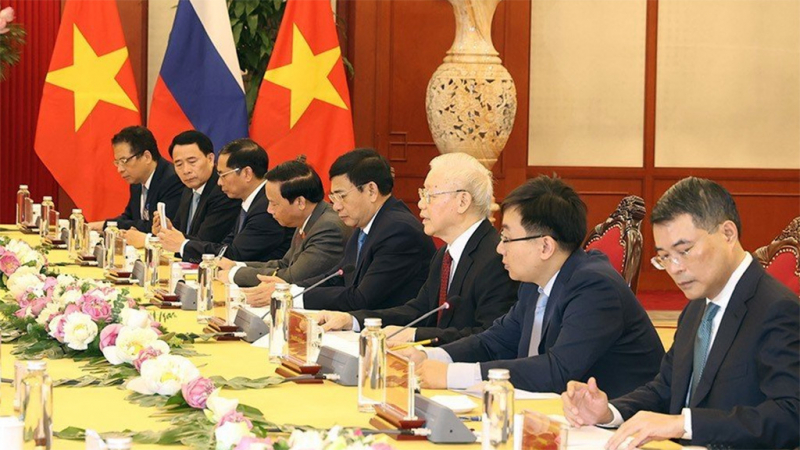 Tổng Bí thư Nguyễn Phú Trọng hội đàm với Chủ tịch Đảng “Nước Nga Thống nhất”, Phó Chủ tịch Hội đồng An ninh Liên bang Nga -0