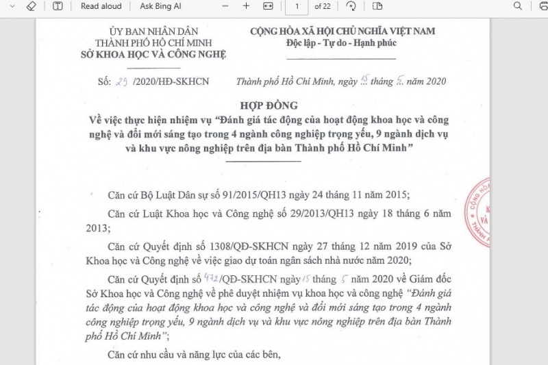 Sở Khoa học và Công nghệ TP. Hồ Chí Minh phản hồi gì về bài: “Đề nghị làm rõ hàng loạt giao việc tiền tỷ”. -0