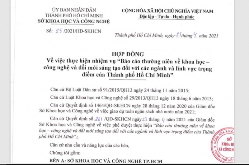 Sở Khoa học và Công nghệ TP. Hồ Chí Minh phản hồi gì về bài: “Đề nghị làm rõ hàng loạt giao việc tiền tỷ”. -0