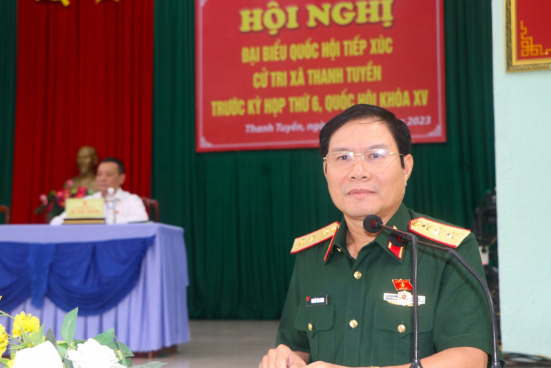 Thượng tướng Nguyễn Tân Cương tiếp xúc cử tri tại xã Thanh Tuyền, huyện Dầu Tiếng, tỉnh Bình Dương -0
