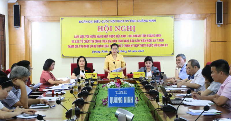 Đoàn ĐBQH tỉnh Quảng Ninh làm việc với Ngân hàng Nhà nước chi nhánh tỉnh và các tổ chức tín dụng