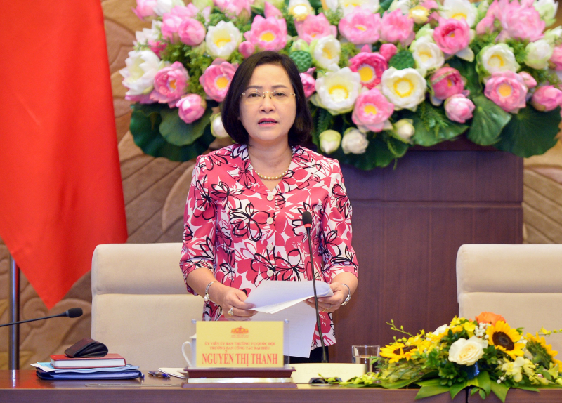 Trưởng Ban Công tác đại biểu Nguyễn Thị Thanh phát biểu khai mạc hội thảo