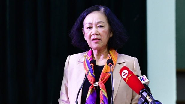 Thường trực Ban Bí thư Trương Thị Mai tiếp xúc cử tri tại huyện Kim Bôi, Hòa Bình -0