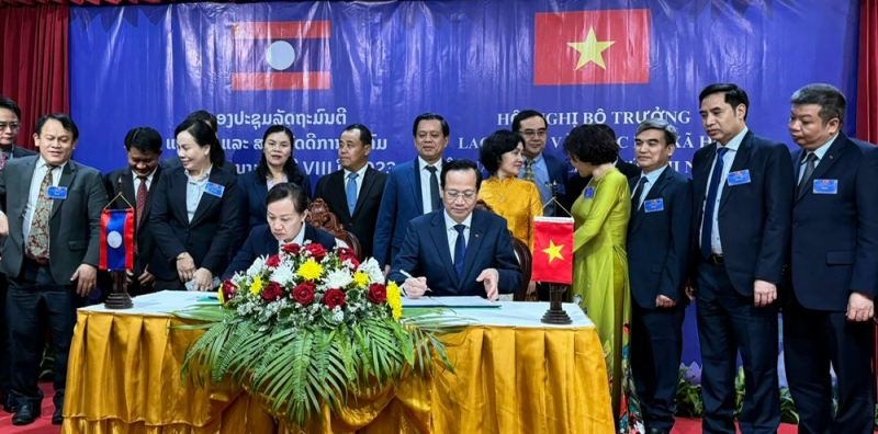 Hội nghị Bộ trưởng Lao động và Phúc lợi xã hội Lào - Việt Nam lần thứ 8 -0