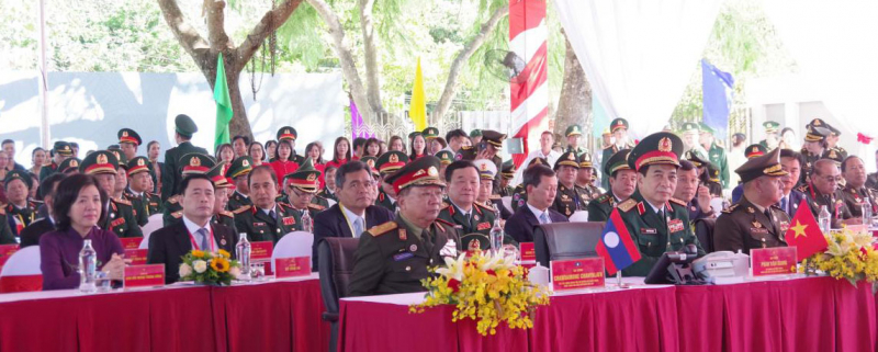 Bộ trưởng Quốc phòng 3 nước Việt Nam  - Lào - Campuchia dự lễ khánh thành Nhà văn hóa hữu nghị biên giới -0
