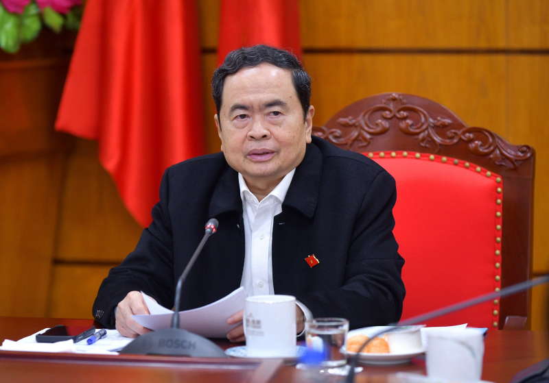 Phó Chủ tịch Thường trực Quốc hội Trần Thanh Mẫn phát biểu tại cuộc làm việc - ảnh: T. Chi