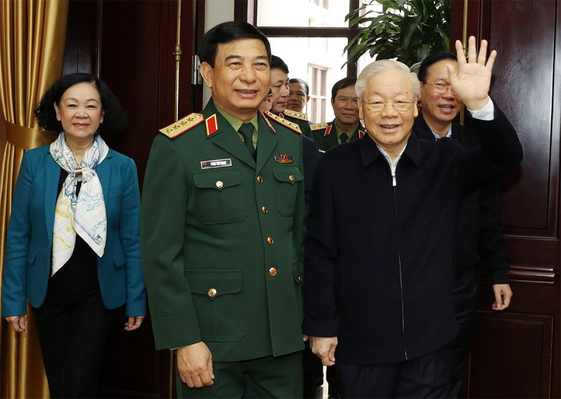 Một số hình ảnh Tổng Bí thư Nguyễn Phú Trọng chủ trì Hội nghị Quân ủy Trung ương lần thứ tám