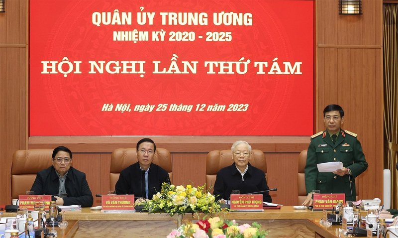 Một số hình ảnh Tổng Bí thư Nguyễn Phú Trọng chủ trì Hội nghị Quân ủy Trung ương lần thứ tám -1