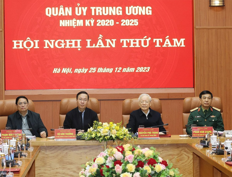 Một số hình ảnh Tổng Bí thư Nguyễn Phú Trọng chủ trì Hội nghị Quân ủy Trung ương lần thứ tám -7