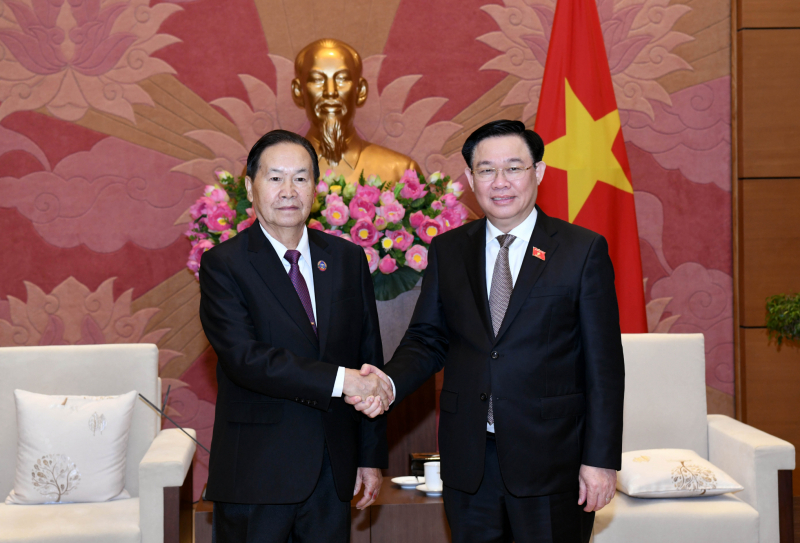 Chủ tịch Quốc hội Vương Đình Huệ tiếp Phó Chủ tịch Quốc hội Lào -0