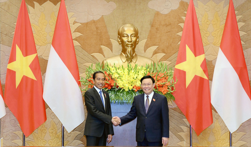 Chủ tịch Quốc hội Vương Đình Huệ hội kiến Tổng thống Indonesia -0