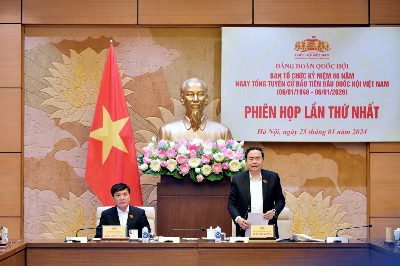 Phó Chủ tịch Thường trực Quốc hội Trần Thanh Mẫn chủ trì phiên họp Ban Tổ chức Kỷ niệm 80 năm Ngày Tổng tuyển cử đầu tiên bầu Quốc hội Việt Nam -3