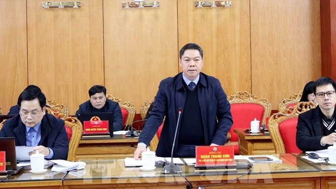 Phó Chủ tịch UBND tỉnh Đoàn Thanh Sơn phát biểu tại buổi giám sát - ảnh: Văn Đạt 