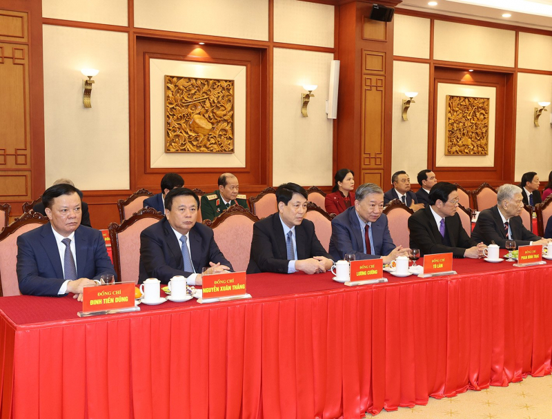 Tổng Bí thư Nguyễn Phú Trọng gặp mặt chúc Tết lãnh đạo, nguyên lãnh đạo Đảng, Nhà nước, Mặt trận Tổ quốc Việt Nam -0