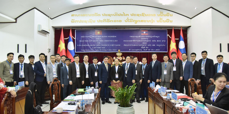 Hội thảo trao đổi kinh nghiệm công tác giữa Ban Thư ký Quốc hội Lào và Văn phòng Quốc hội Việt Nam lần thứ XII -0