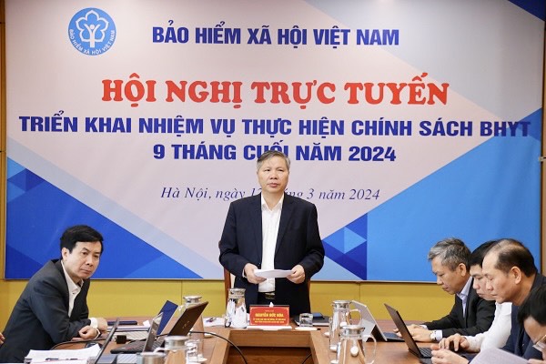 Phó Tổng Giám đốc BHXH Việt Nam Nguyễn Đức Hòa phát biểu chỉ đạo tại hội nghị.   Ảnh: BH