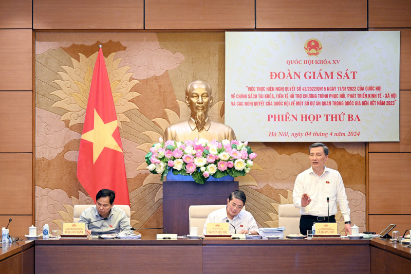 Phó Chủ tịch Quốc hội Nguyễn Đức Hải chủ trì phiên họp của Đoàn giám sát của Quốc hội về thực hiện Nghị quyết số 43 -0