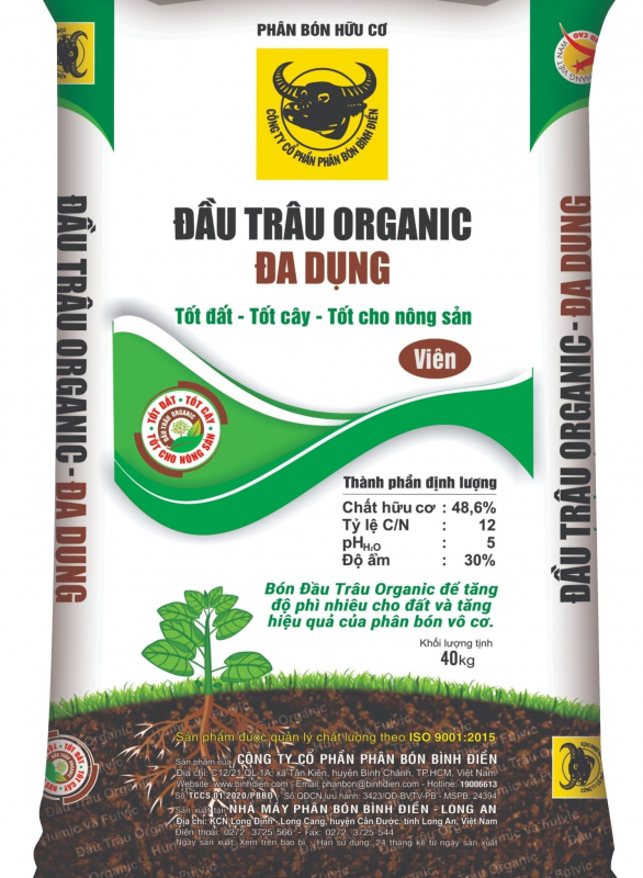 Đầu trâu Organic Đa dụng cho hiệu quả cao trên nhiều loại cây như cây ăn quả, cà phê, rau màu. Ảnh: ITN
