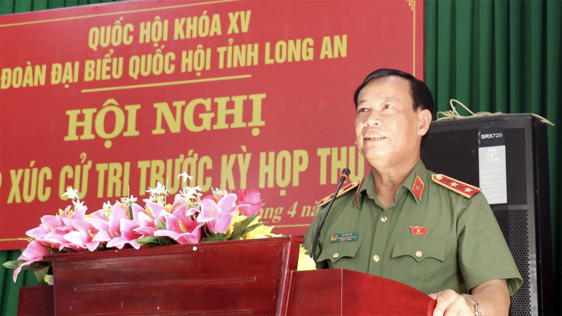 Chủ nhiệm Ủy ban Quốc phòng và An ninh Lê Tấn Tới tiếp xúc cử tri tại huyện Tân Trụ, Long An -0